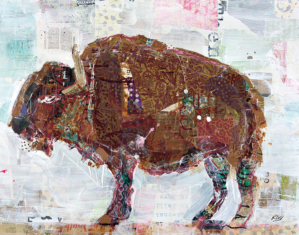 Reproduction of El Buffalo Brown Crop by Kellie Day - Wall Decor Art