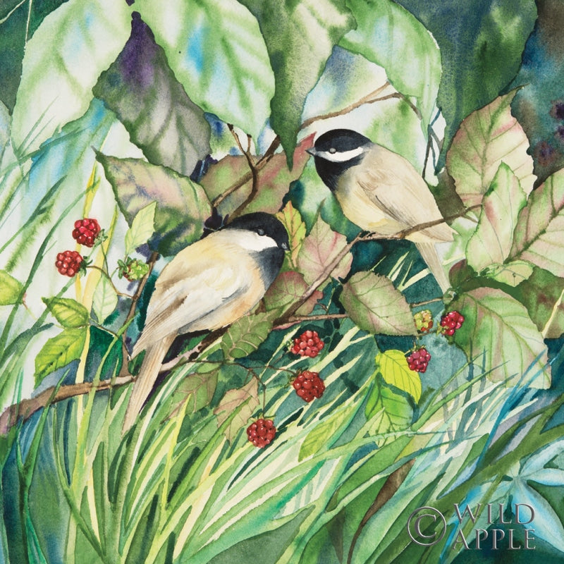 Reproduction of Chickadees Sq by Kathleen Parr McKenna - Wall Decor Art