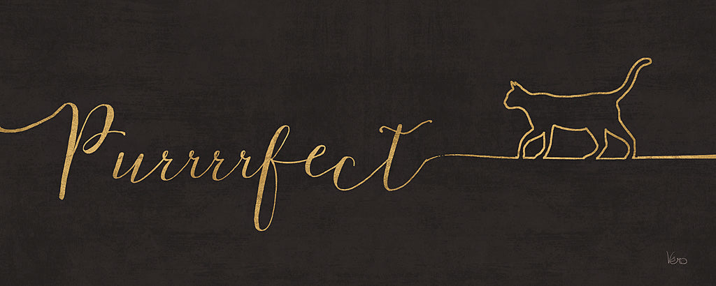 Reproduction of Underlined Cats I Black by Veronique Charron - Wall Decor Art