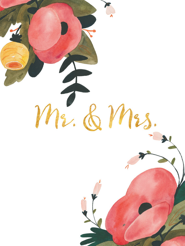 Reproduction of Romantic Floral V by Wild Apple Portfolio - Wall Decor Art