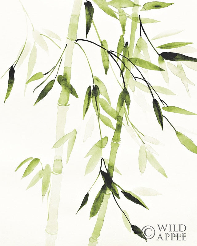 Reproduction of Bamboo Leaves V Green by Danhui Nai - Wall Decor Art