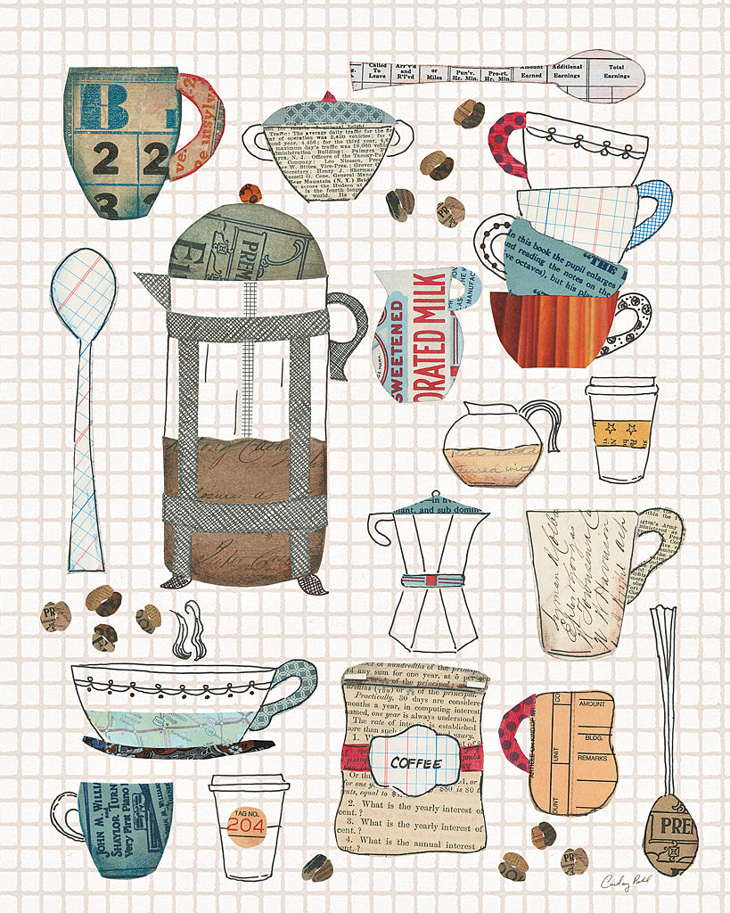 Reproduction of Coffee Chart II v2 Gingham by Courtney Prahl - Wall Decor Art
