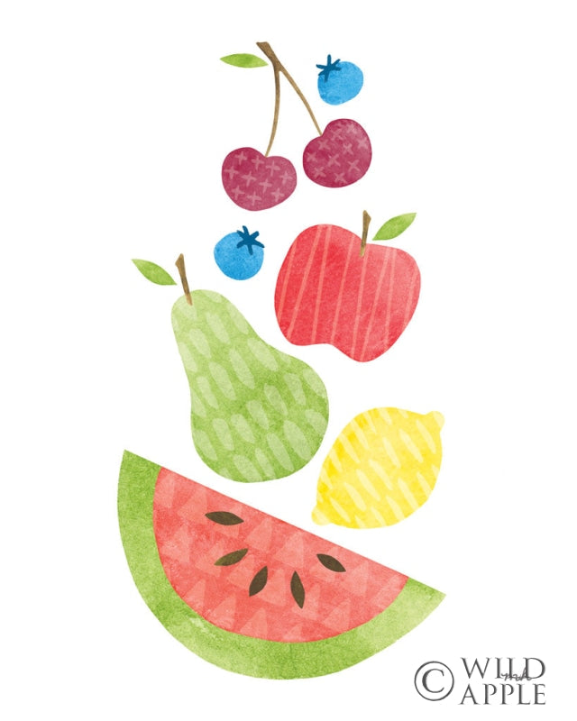 Reproduction of Funky Fruit II by Moira Hershey - Wall Decor Art