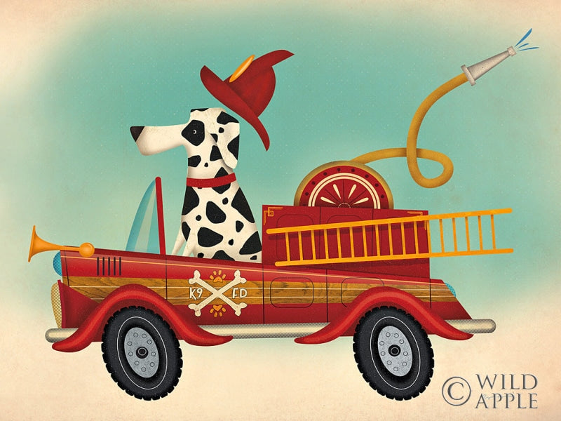 Reproduction of K9 Fire Department by Ryan Fowler - Wall Decor Art