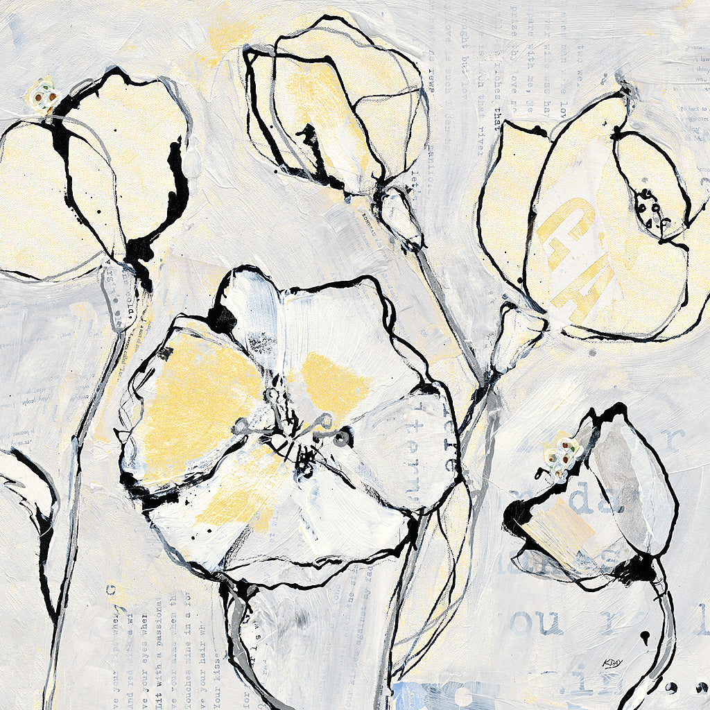 Reproduction of 16 Again III with Yellow by Kellie Day - Wall Decor Art