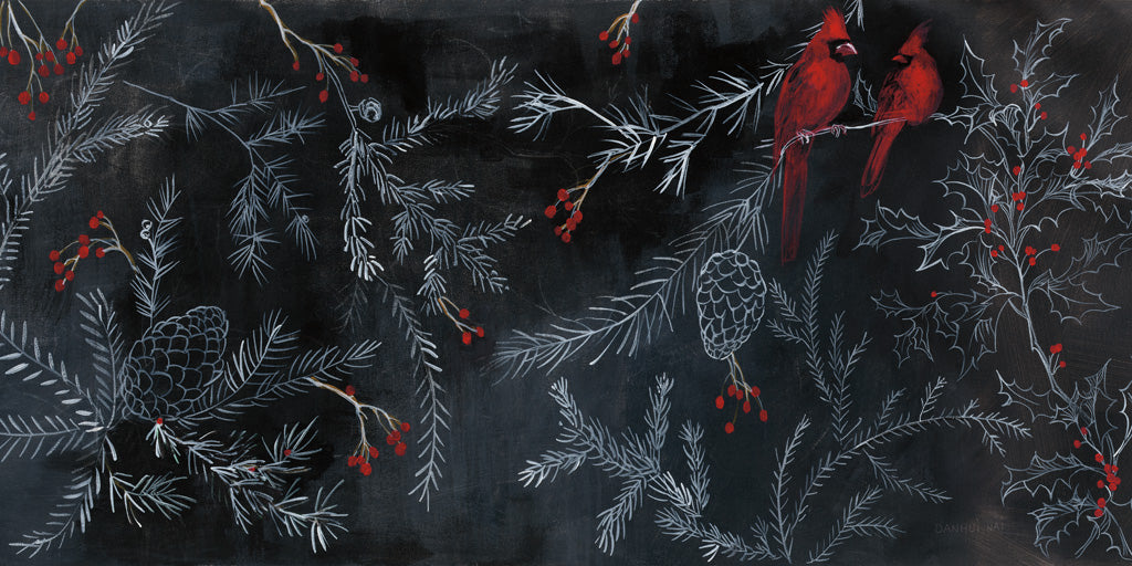 Reproduction of Cardinal Chalkboard by Danhui Nai - Wall Decor Art