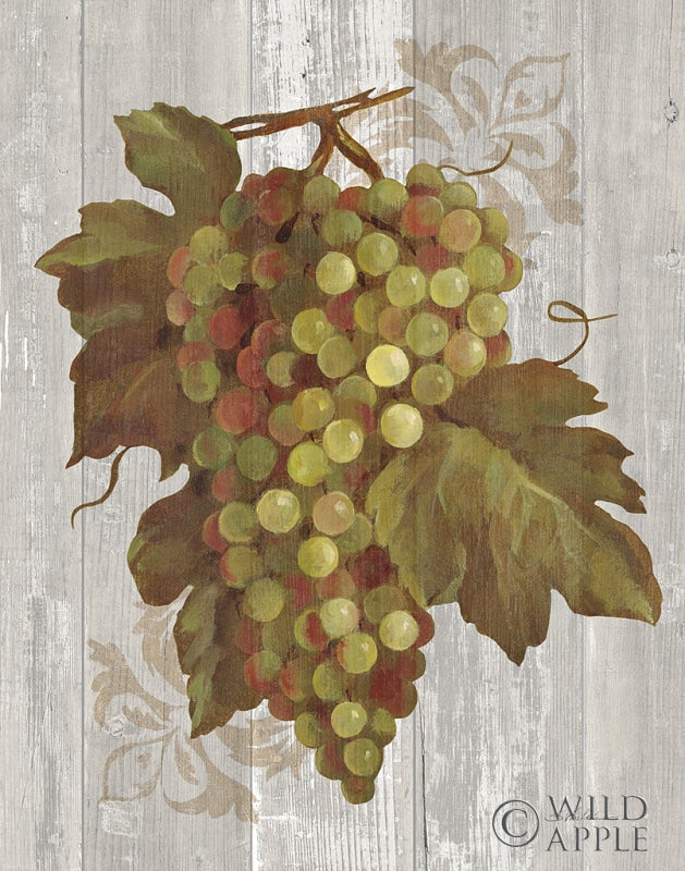 Reproduction of Autumn Grapes II on Wood by Silvia Vassileva - Wall Decor Art