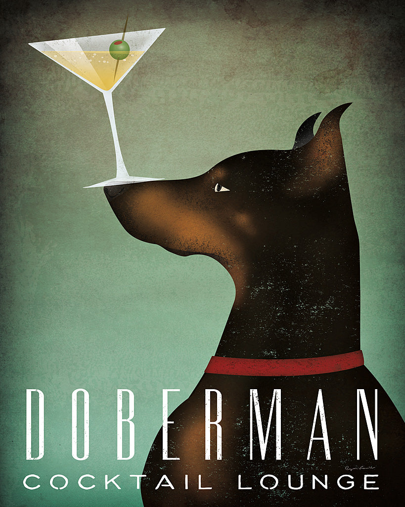 Reproduction of Doberman Martini by Ryan Fowler - Wall Decor Art