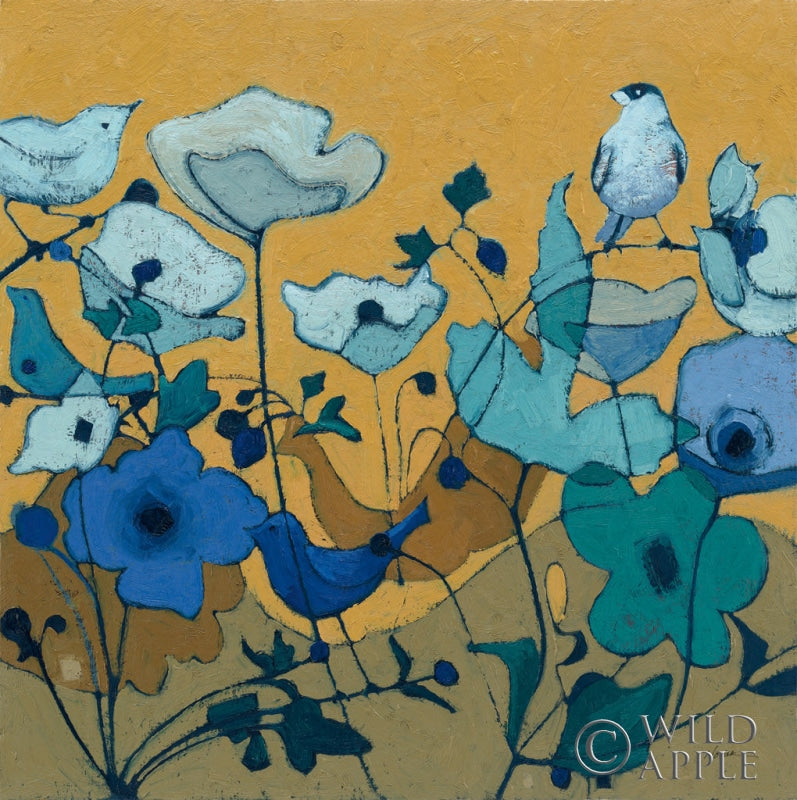 Reproduction of Birdy Birdy Royal Blue by Shirley Novak - Wall Decor Art