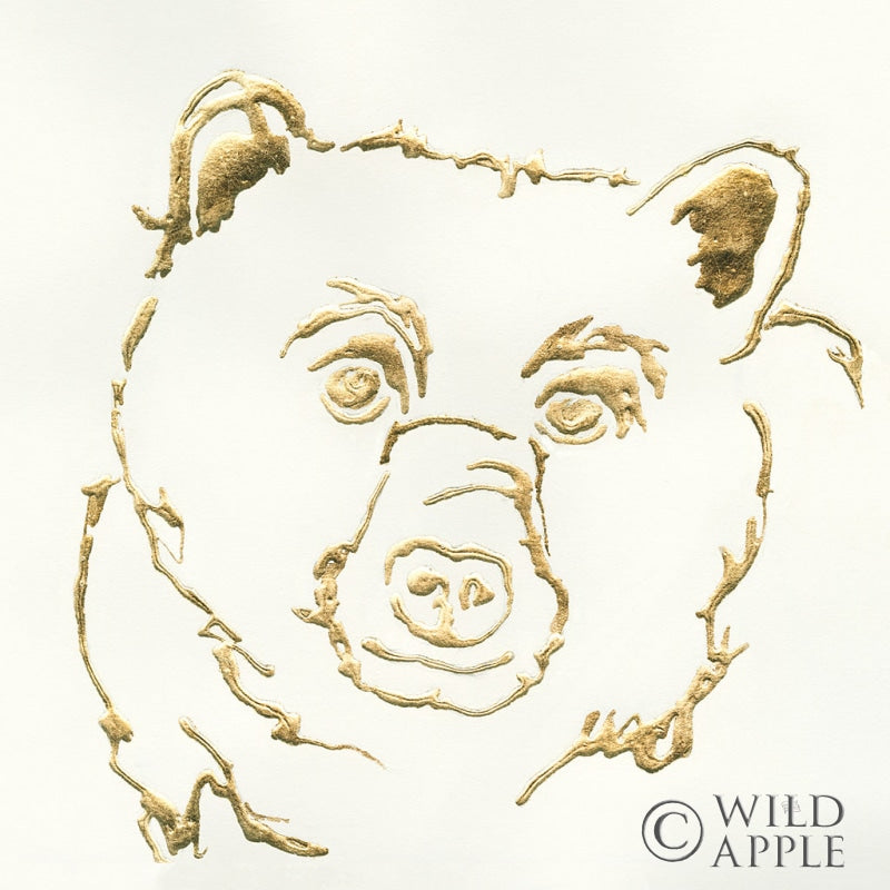 Reproduction of Gilded Black Bear by Chris Paschke - Wall Decor Art
