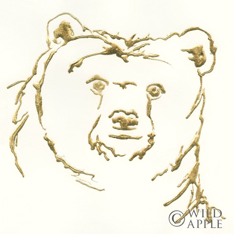 Reproduction of Gilded Brown Bear by Chris Paschke - Wall Decor Art