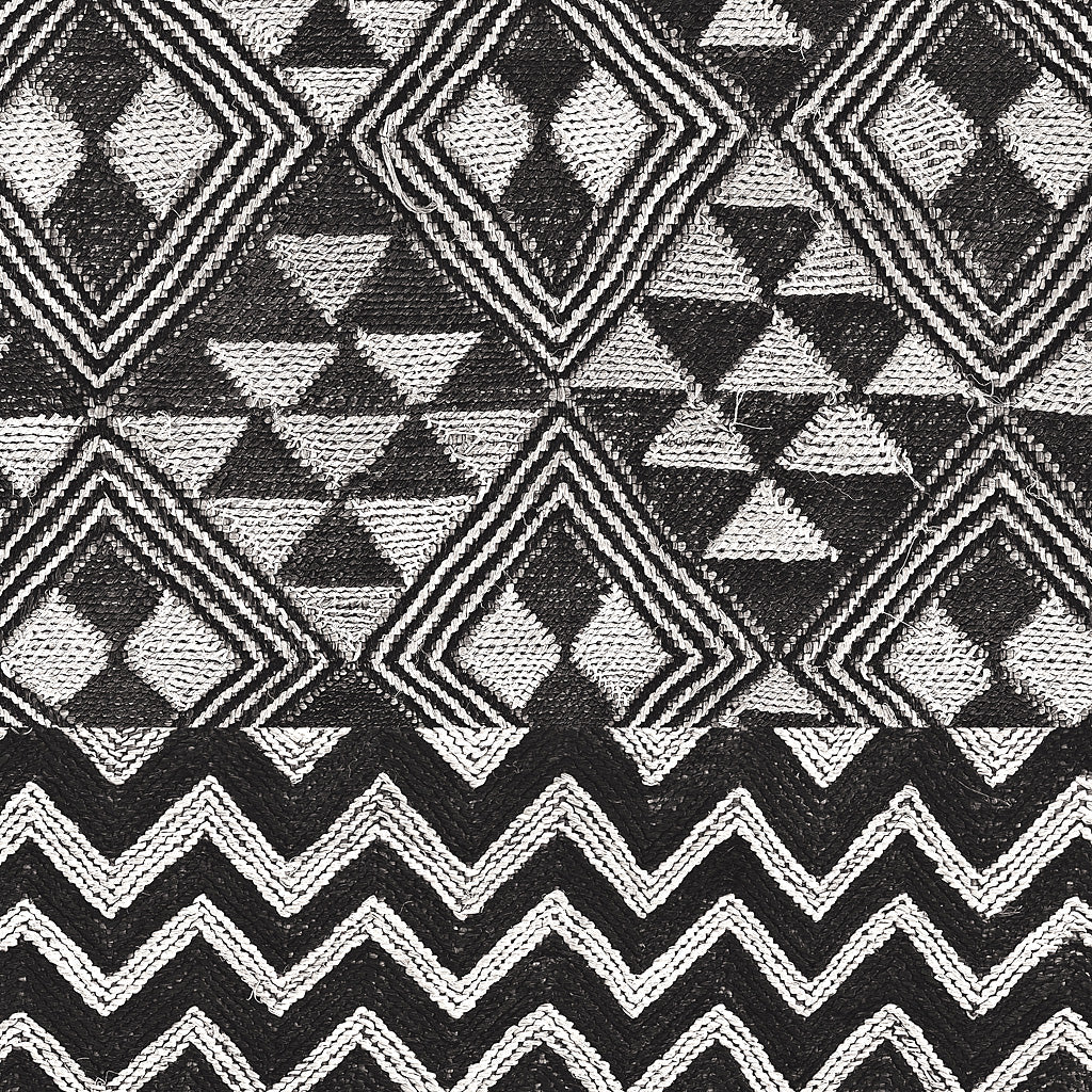 Reproduction of Kuba Cloth Mat II Crop BW by Sue Schlabach - Wall Decor Art