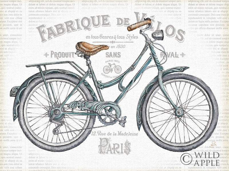 Reproduction of Bicycles I v2 by Daphne Brissonnet - Wall Decor Art