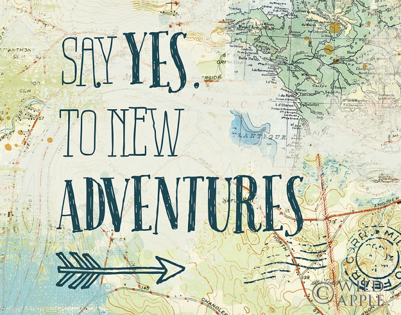 Reproduction of Map Sentiments II v2 by Katie Pertiet - Wall Decor Art