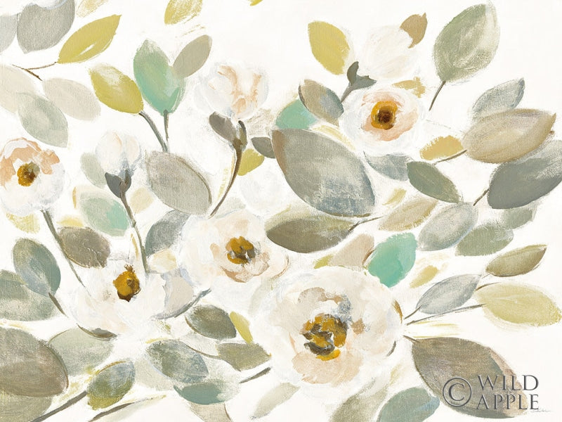 Reproduction of Blooming Branches II on White by Silvia Vassileva - Wall Decor Art