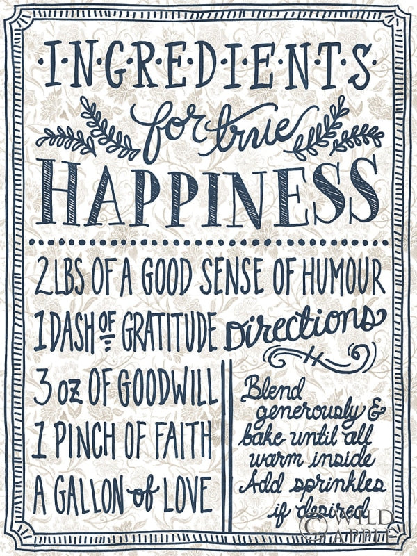 Reproduction of Ingredients For Life Ditzy Floral II Neutral by Mary Urban - Wall Decor Art