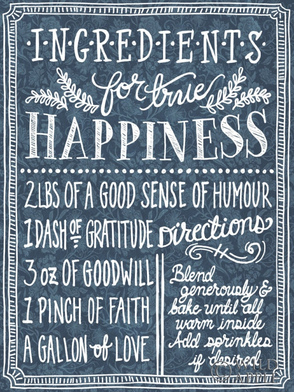 Reproduction of Ingredients For Life Ditzy Floral Blue II by Mary Urban - Wall Decor Art