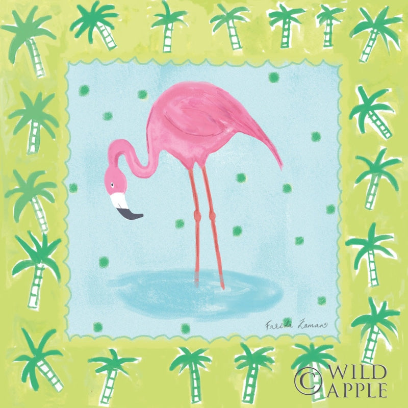 Reproduction of Flamingo Dance III by Farida Zaman - Wall Decor Art