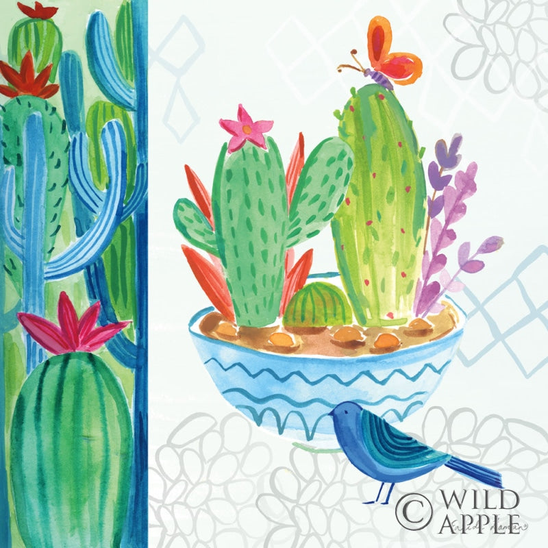 Reproduction of Cacti Garden II by Farida Zaman - Wall Decor Art