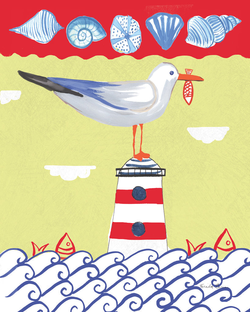 Reproduction of Coastal Bird I by Farida Zaman - Wall Decor Art