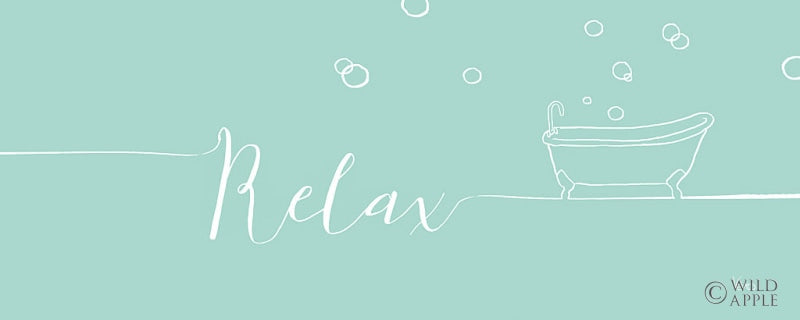 Reproduction of Underline Bath I Teal by Veronique Charron - Wall Decor Art