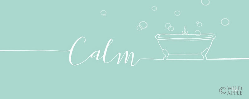 Reproduction of Underline Bath II Teal by Veronique Charron - Wall Decor Art