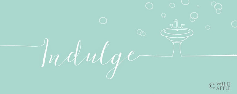 Reproduction of Underline Bath III Teal by Veronique Charron - Wall Decor Art