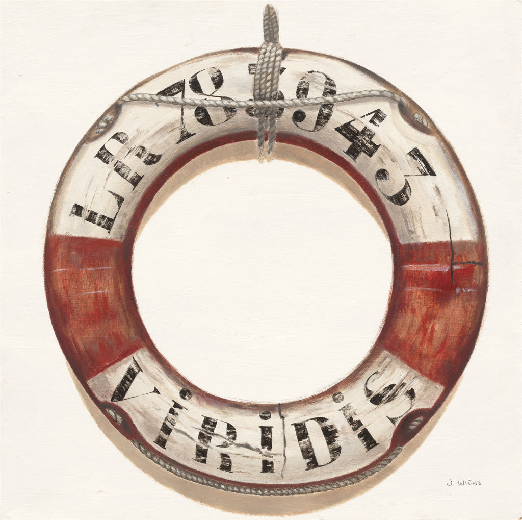 Reproduction of Nautical Lifebuoy Plain by James Wiens - Wall Decor Art