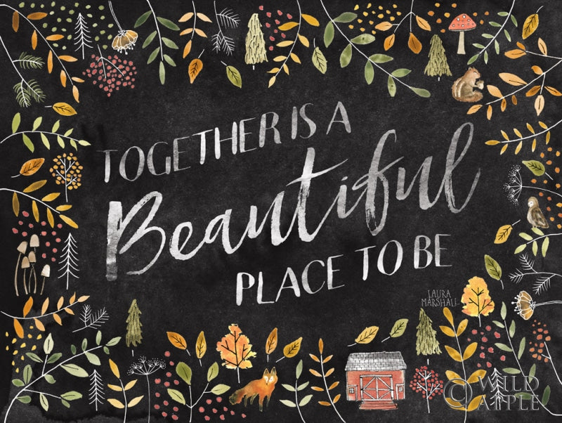 Reproduction of Woodland Whimsy II Black by Laura Marshall - Wall Decor Art