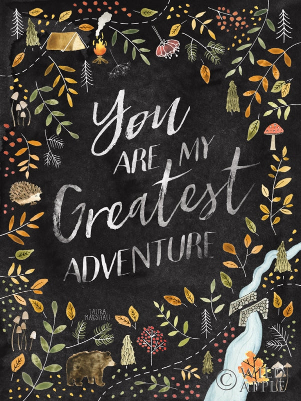 Reproduction of Woodland Whimsy IV Black by Laura Marshall - Wall Decor Art