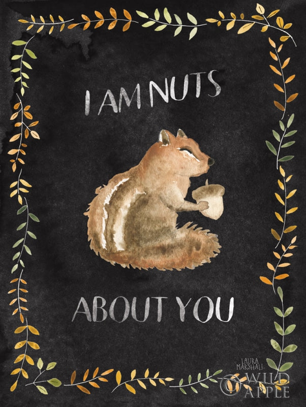 Reproduction of Woodland Whimsy IX Black by Laura Marshall - Wall Decor Art