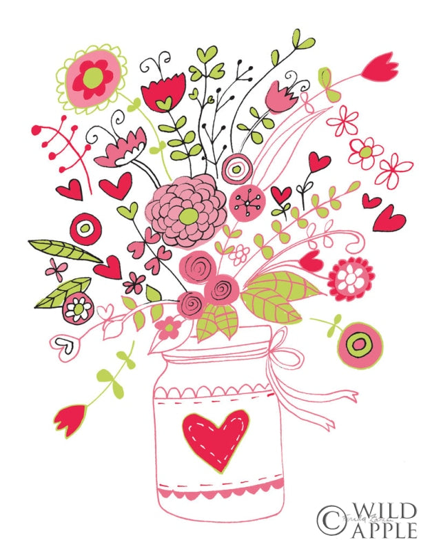 Reproduction of Valentines Flowers I by Farida Zaman - Wall Decor Art