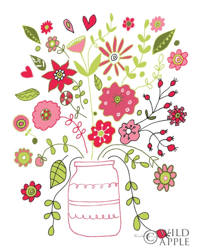 Reproduction of Valentines Flowers II by Farida Zaman - Wall Decor Art