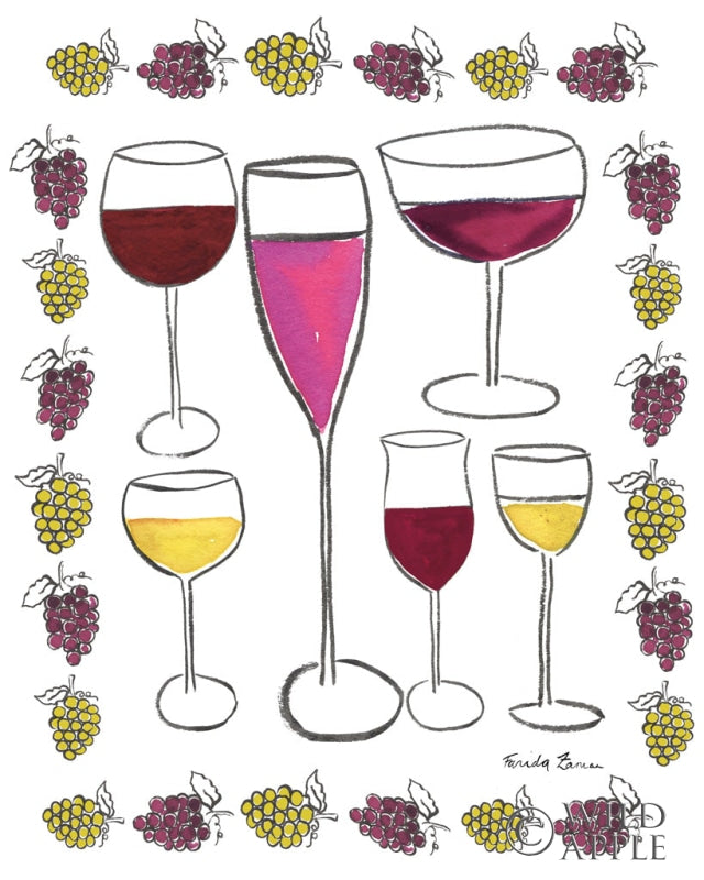 Reproduction of Wine Time II by Farida Zaman - Wall Decor Art