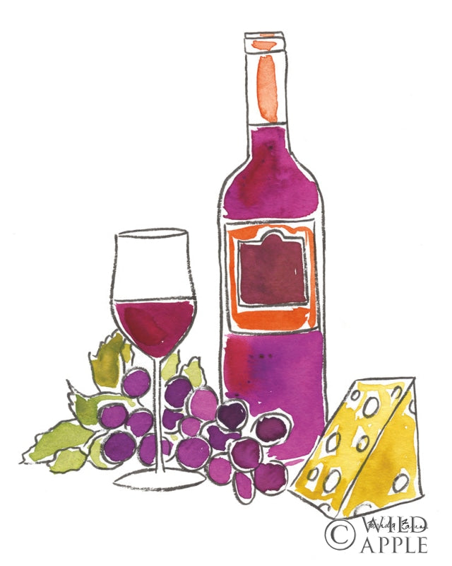 Reproduction of Wine Time III by Farida Zaman - Wall Decor Art