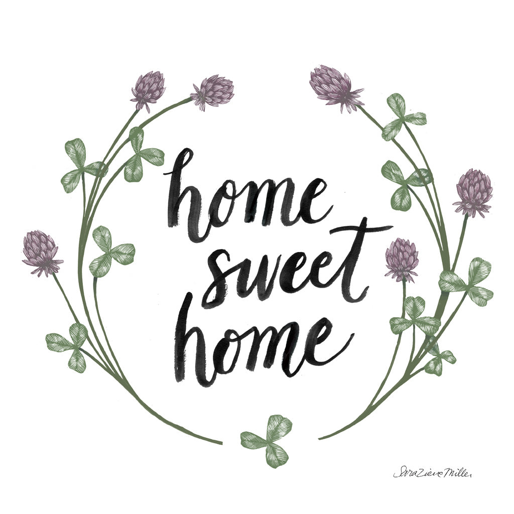 Reproduction of Happy to Bee Home Words I by Sara Zieve Miller - Wall Decor Art