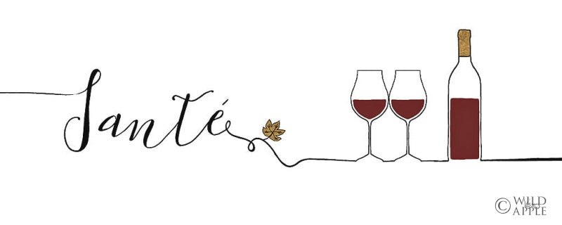 Reproduction of Underlined Wine II by Veronique Charron - Wall Decor Art