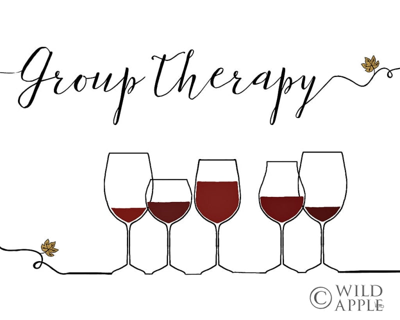 Reproduction of Underlined Wine IX by Veronique Charron - Wall Decor Art