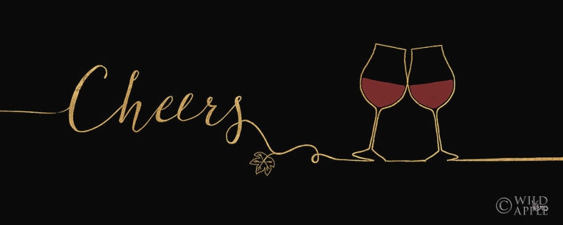 Reproduction of Underlined Wine I Black by Veronique Charron - Wall Decor Art