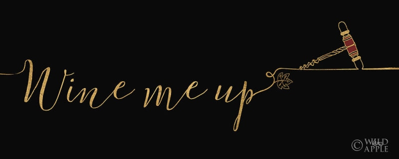 Reproduction of Underlined Wine III Black by Veronique Charron - Wall Decor Art