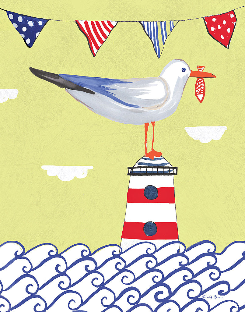 Reproduction of Coastal Bird I Flags by Farida Zaman - Wall Decor Art