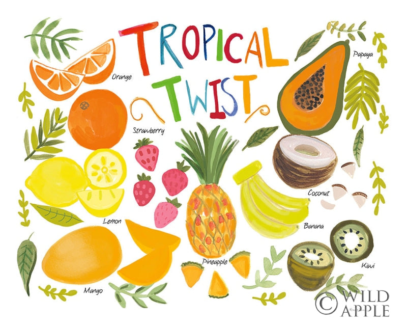 Reproduction of Fruity Smoothie II on White by Farida Zaman - Wall Decor Art