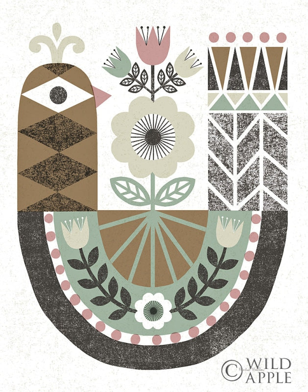 Reproduction of Folk Lodge Bird Hygge by Michael Mullan - Wall Decor Art