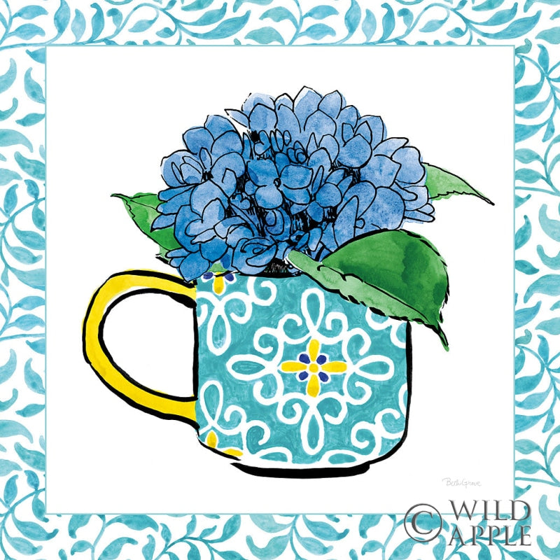 Reproduction of Floral Teacup III Vine Border by Beth Grove - Wall Decor Art