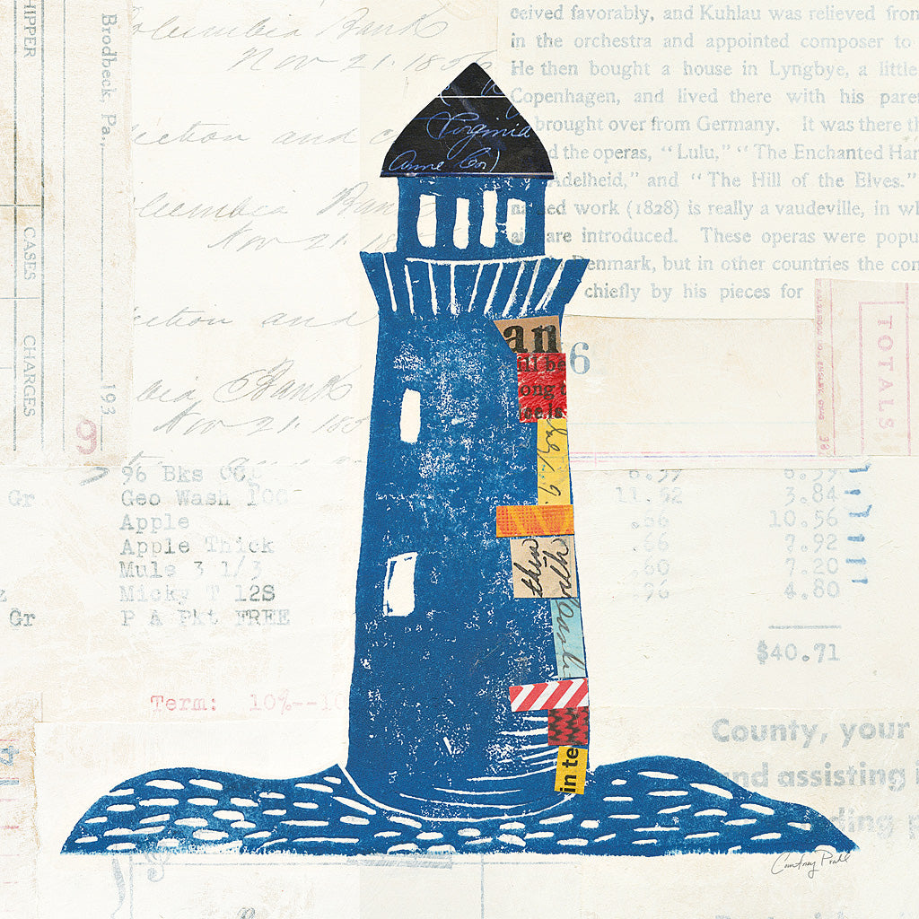 Reproduction of Nautical Collage II on Newsprint by Courtney Prahl - Wall Decor Art