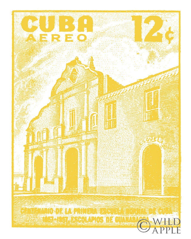 Reproduction of Cuba Stamp VI Bright by Wild Apple Portfolio - Wall Decor Art