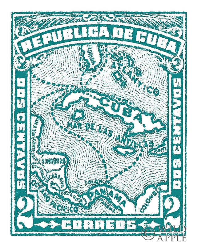 Reproduction of Cuba Stamp XIII Bright by Wild Apple Portfolio - Wall Decor Art