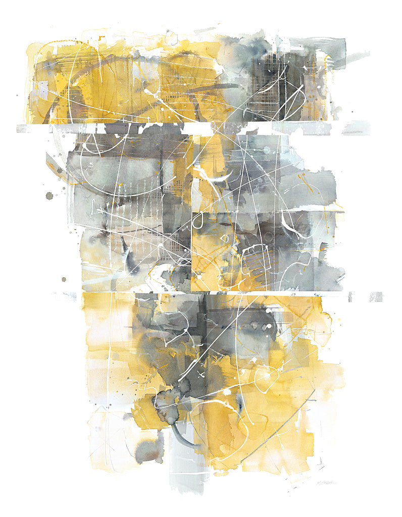 Reproduction of Moving in and Out of Traffic I Yellow Grey by Mike Schick - Wall Decor Art