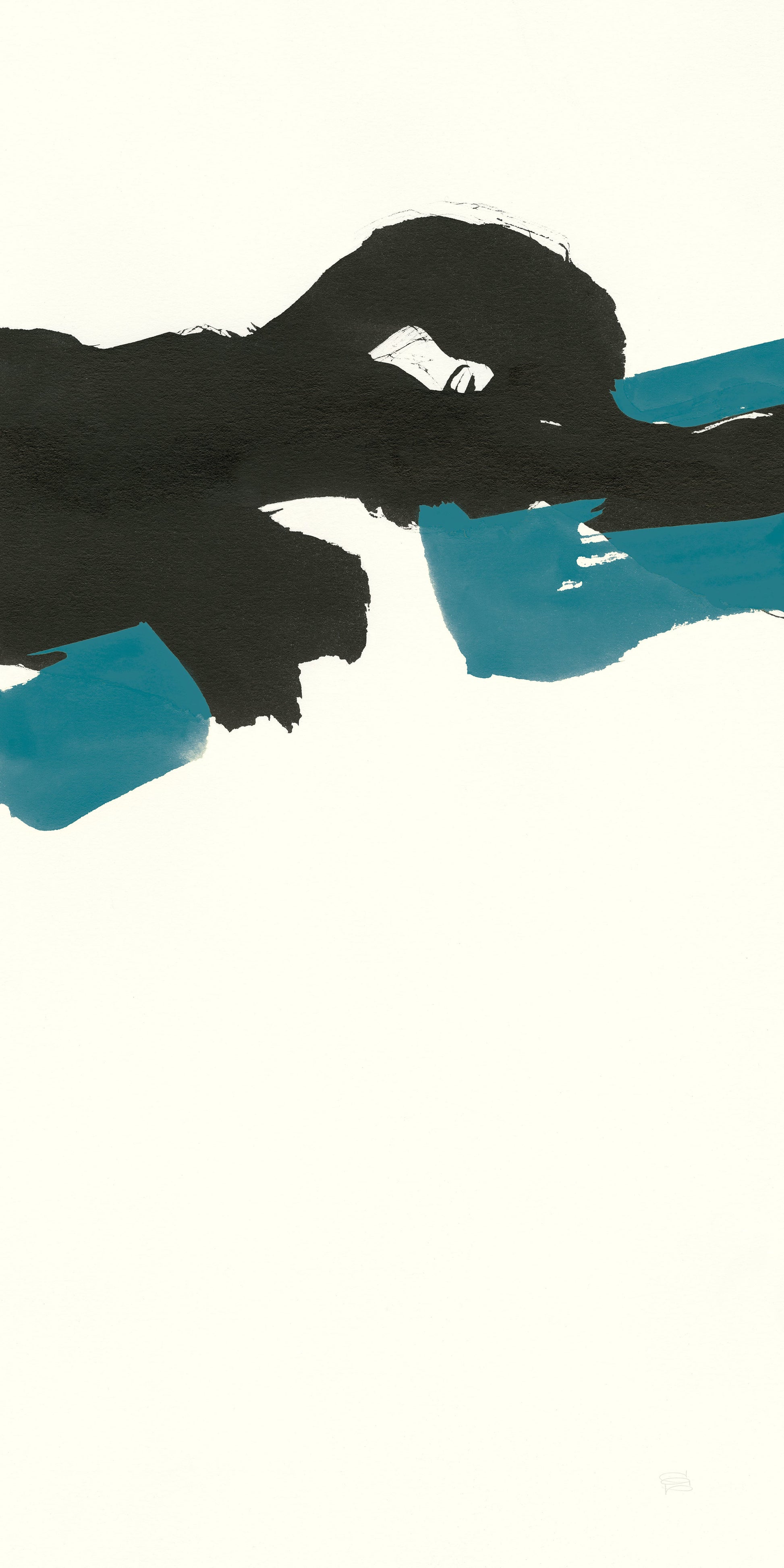 Reproduction of Minimal Panel II Teal by Chris Paschke - Wall Decor Art