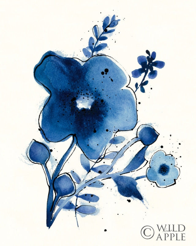 Reproduction of Independent Blooms Blue I by Shirley Novak - Wall Decor Art